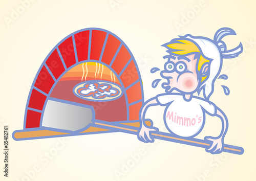 boy making pizza - cooking