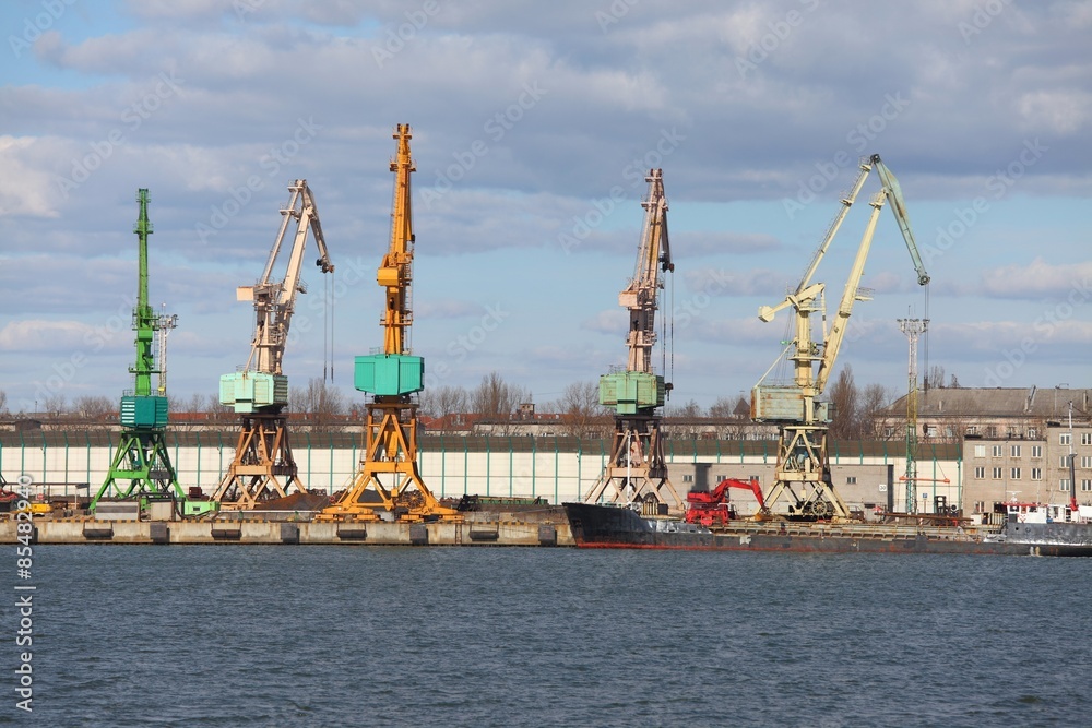 Dock with cranes
