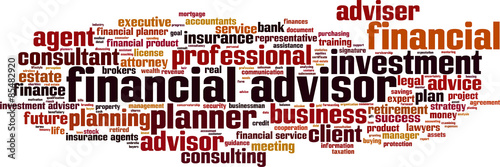 Financial advisor word cloud concept. Vector illustration