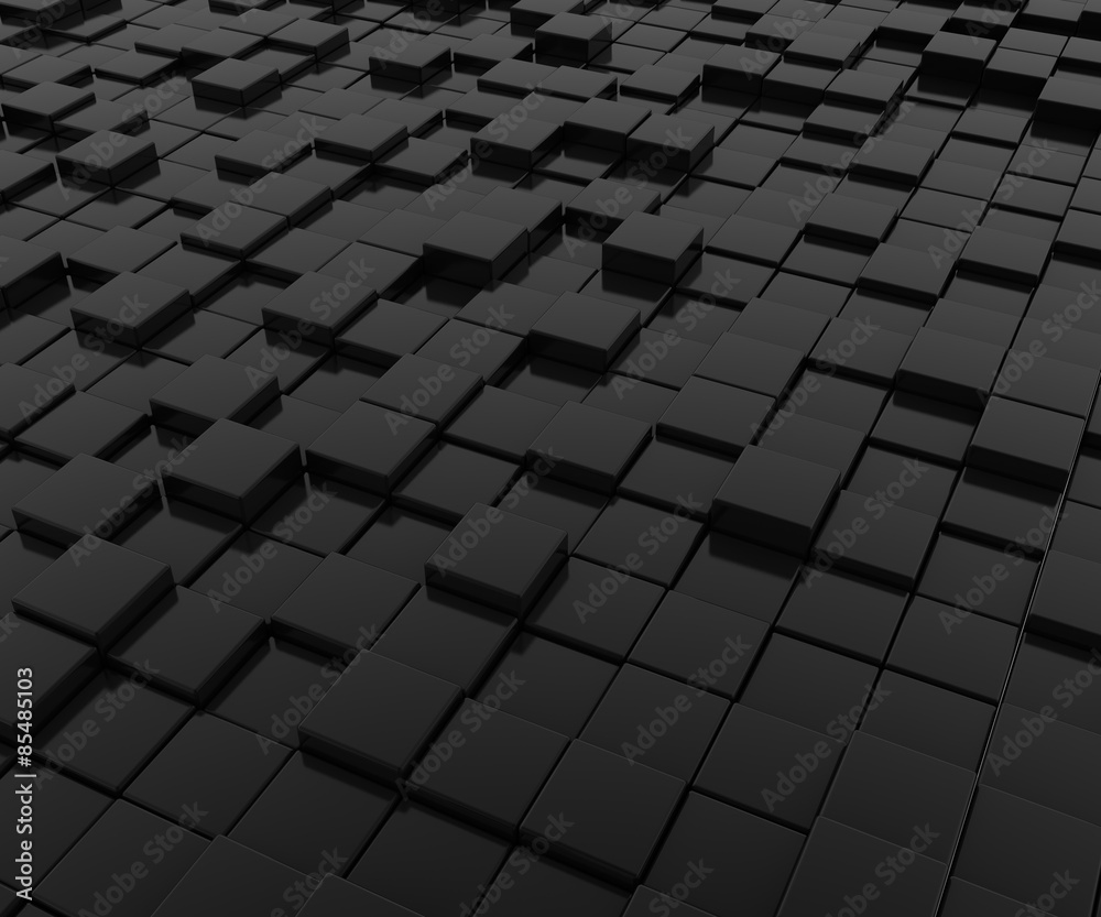 Obraz premium Pattern of black cubes. 3D.