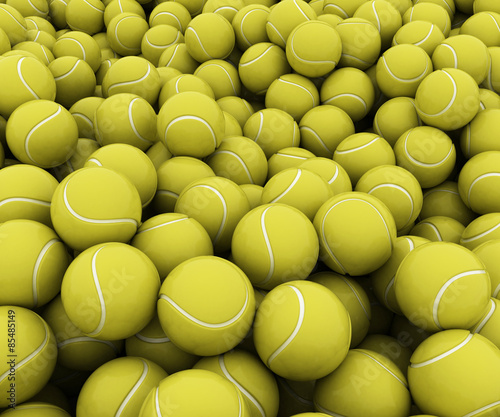 The green balls. Balls for tennis. 3D. © newrossosh