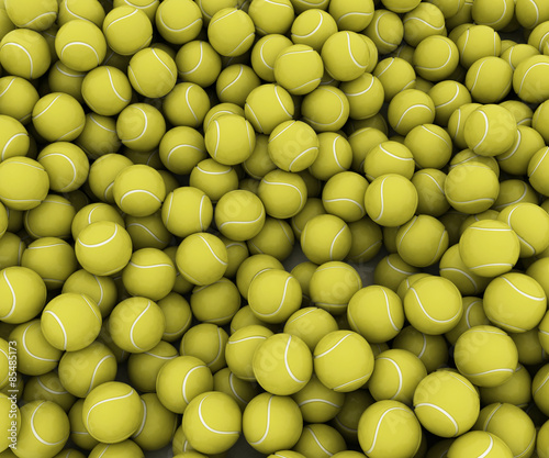 The green balls. Balls for tennis. 3D. © newrossosh