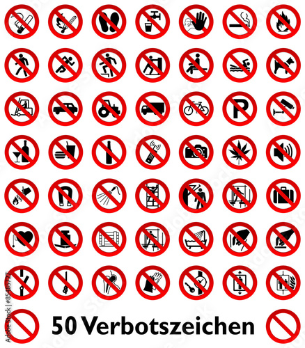 50 Verbotszeichen - 3D Set
