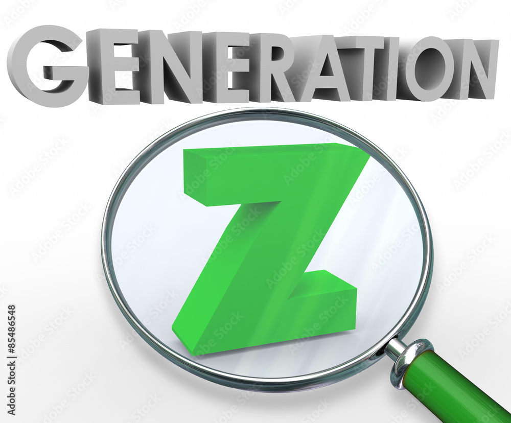 Generation Z 3d Words Magnifying Glass Finding Searching Youth Generation Z 3d Words Magnifying Glass Finding Searching Youth