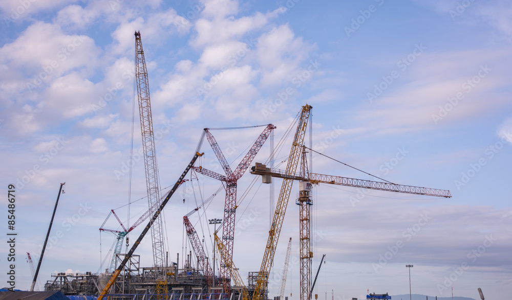 Industry crane and building construction