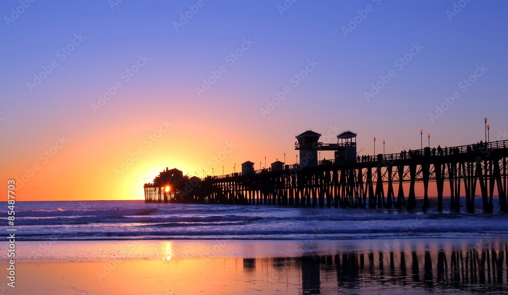 Pier at Sunset – Fishing Pier in California at sunset 