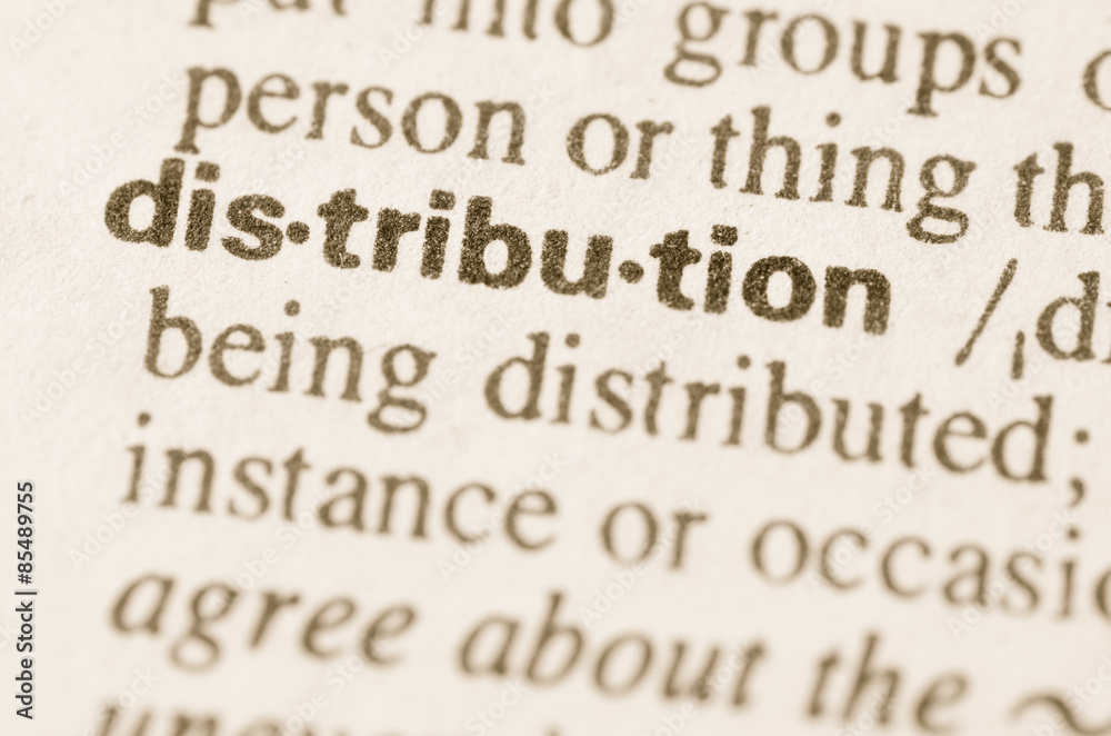 Dictionary definition of word distribution