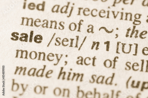 Dictionary definition of word sale