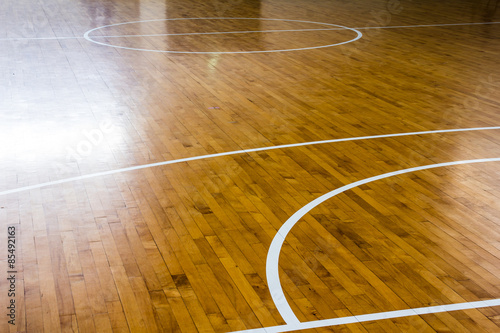 Obraz na płótnie wooden floor basketball court w salonie