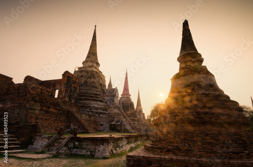 emple ruins at Ayutthaya in Thailand[Wat Phra si sanphet]