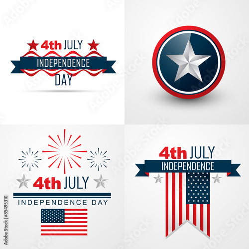 vector set of 4th july american independence day background