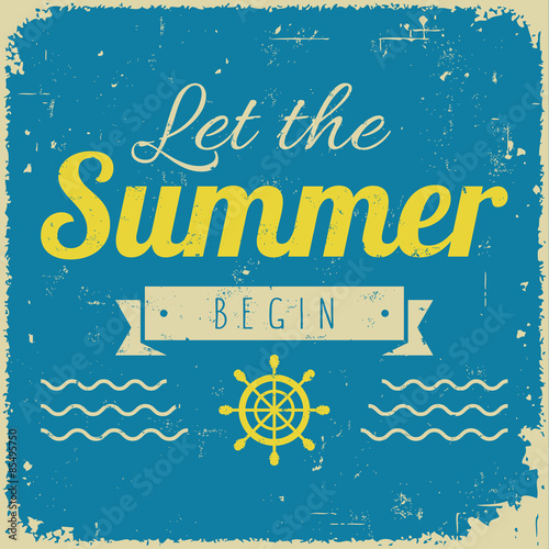 Vintage styled summer poster for retail, travel, and inspirational uses