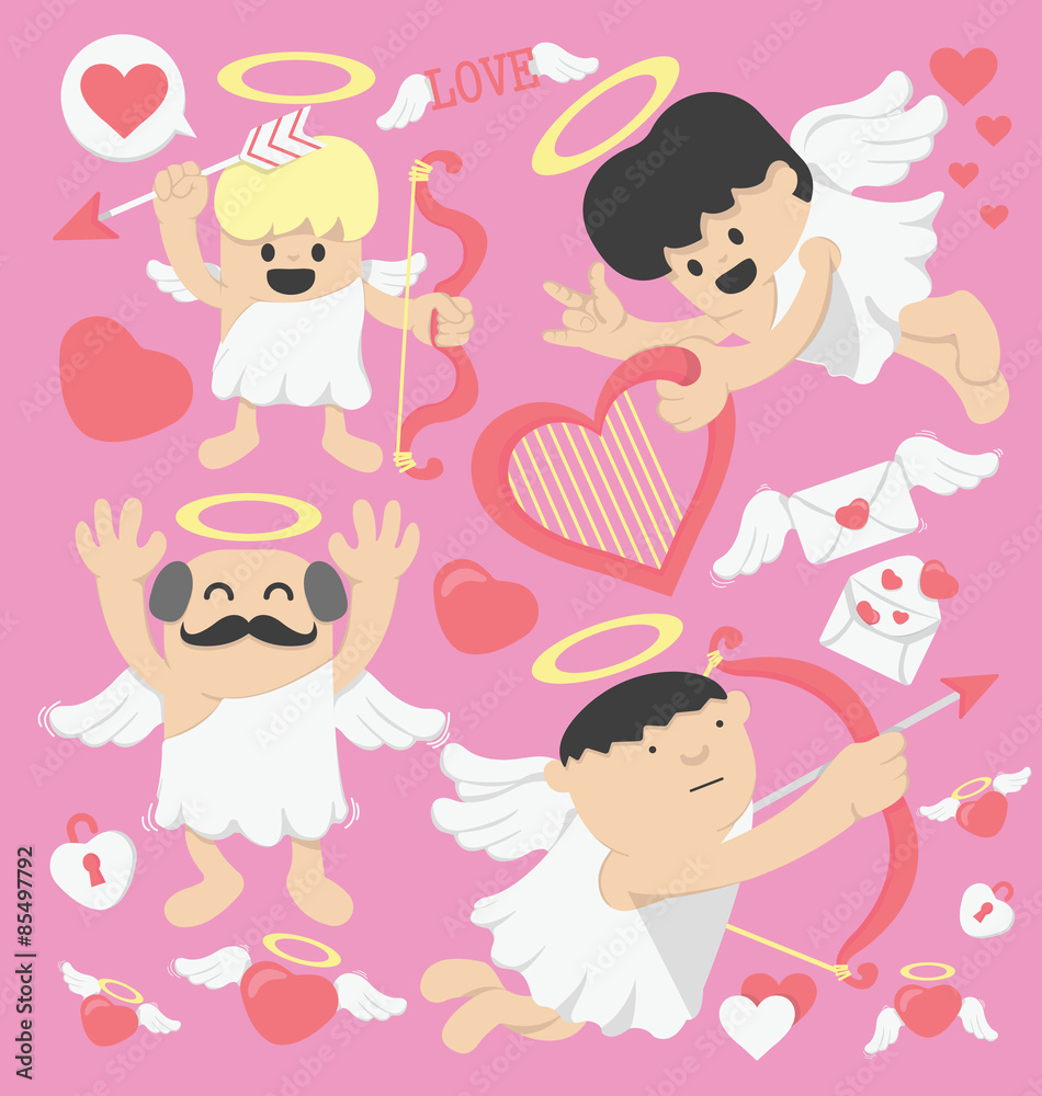 Valentines Day cartoon cupid