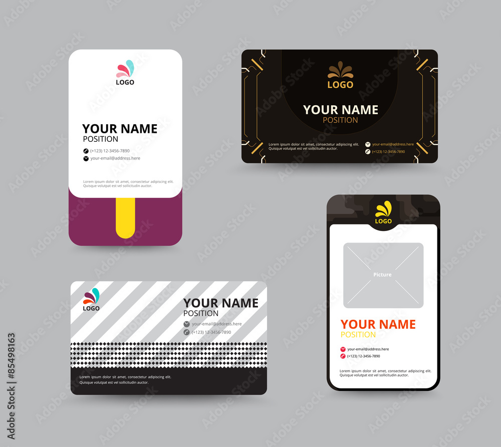 Business card template. name card design for business. include sample