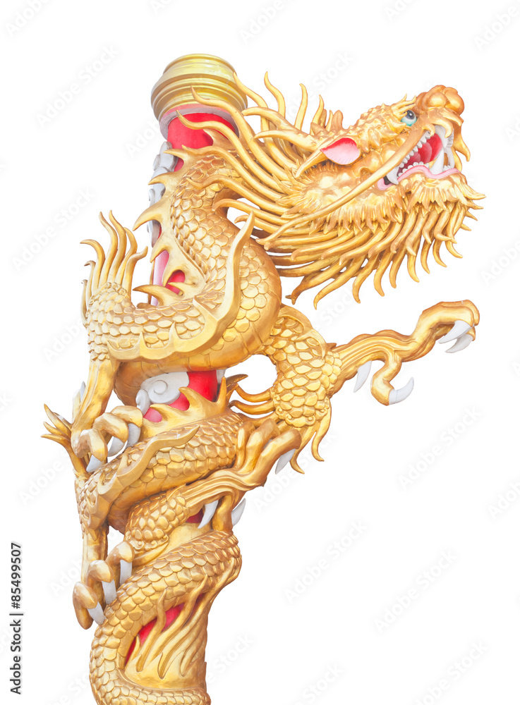Chinese style Dragon statue isolated on white background Chinese style Dragon statue isolated on white background