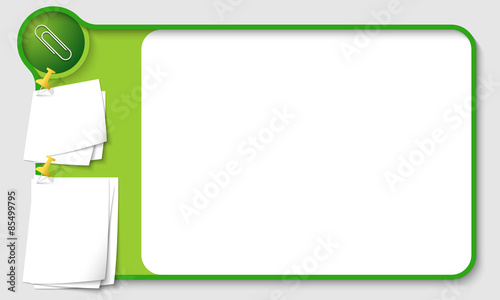 Abstract frame for your text with paper clip and  papers for rem