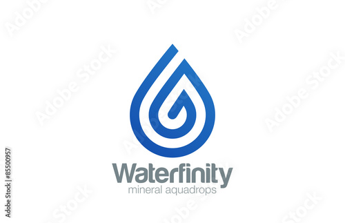 Water drop Logo aqua vector template line art style...Waterdrop