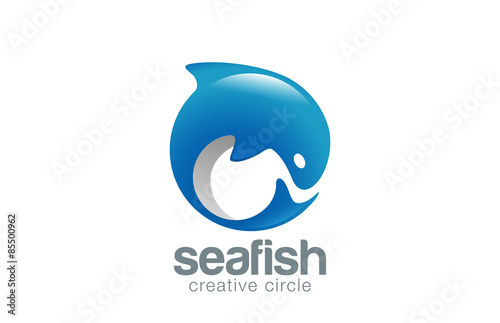 Abstract Fish Logo Dolphin design vector template...Fish Market