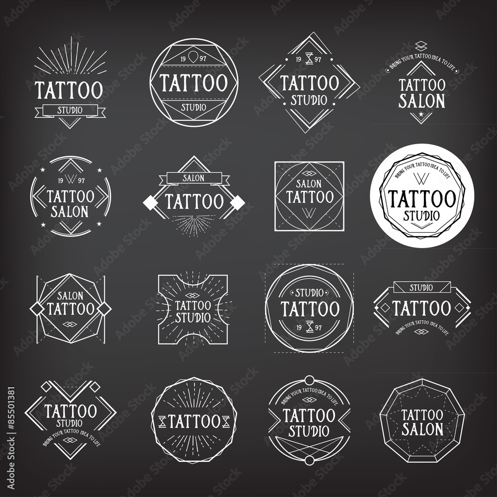 Obraz premium Tattoo studio logo design.