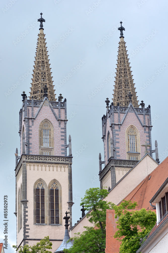 gotischer Doppelturm Sankt Aegidien Oschatz