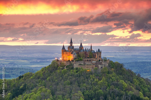 Hohenzollern Burg Hechingen - Sonnenuntergang photo