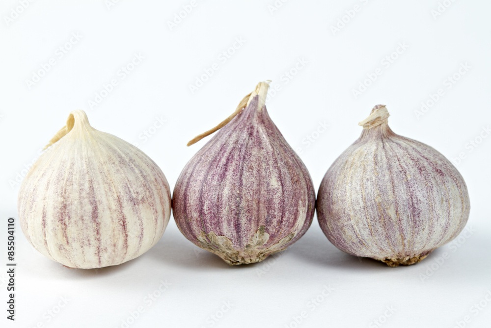 Fototapeta premium Fresh garlic on white background