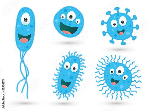 A set of cute blue germs / bacteria
