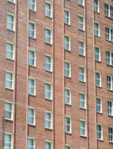Windows on Red Brick Apartment Building