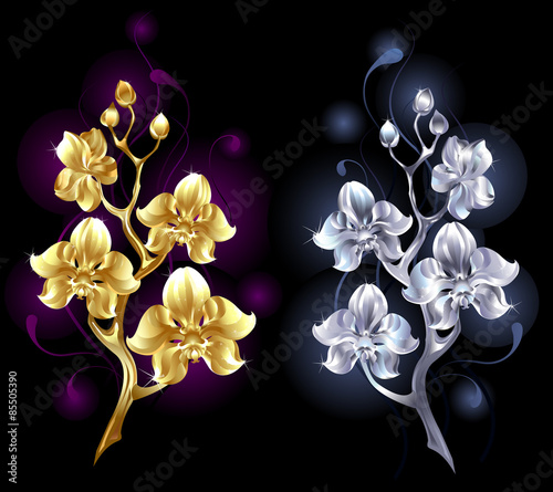 gold and silver orchid