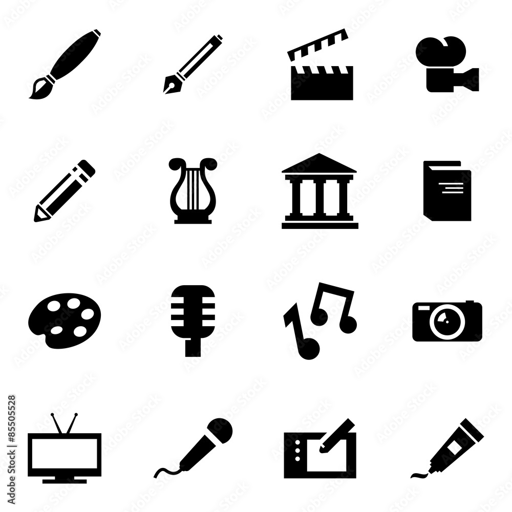 Vector black art icon set Stock Vector | Adobe Stock