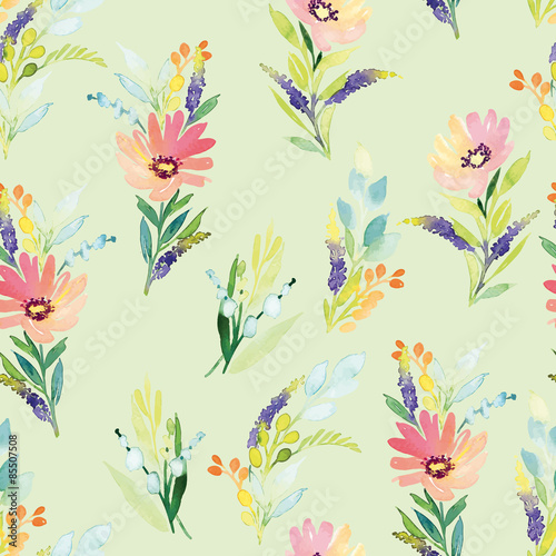 Watercolor flower pattern © Karma