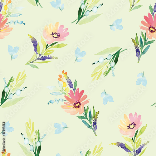 Fototapeta Naklejka Na Ścianę i Meble -  Watercolor flower pattern