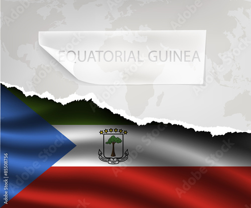 paper with hole and shadows EQUATORIAL GUINEA flag