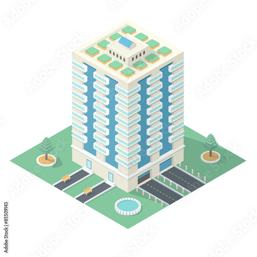 High-Rise Building in Isometric Projection