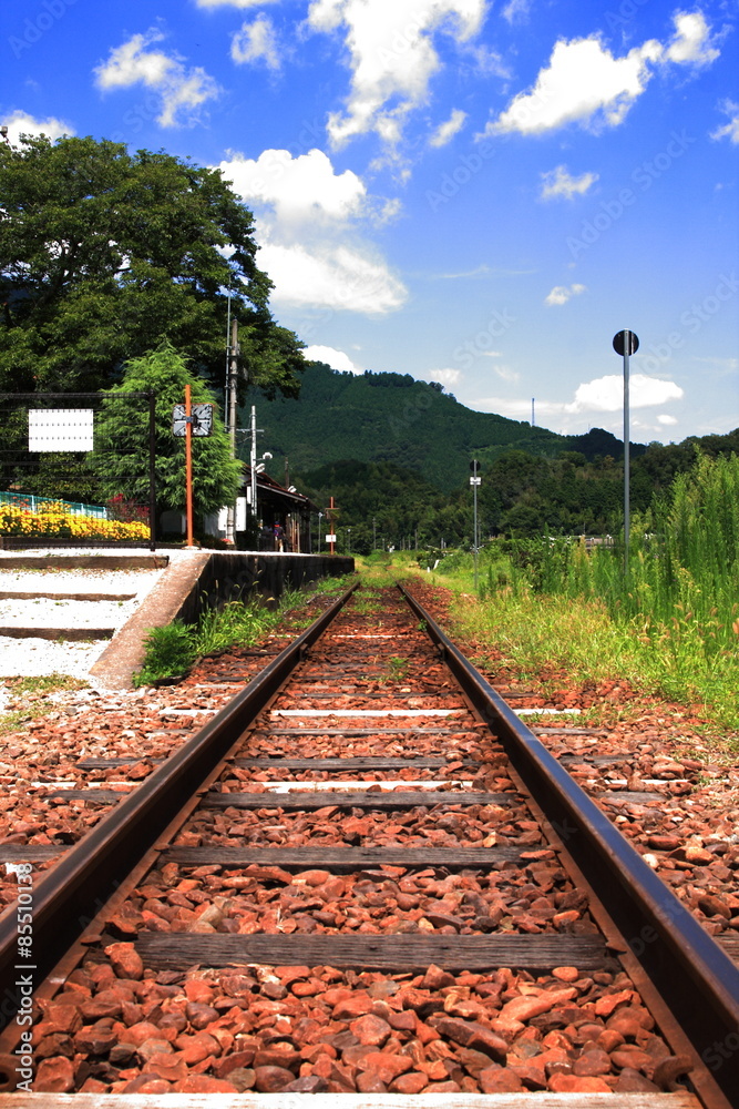 Obraz premium ローカル線(因美線)の線路