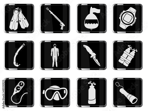 Diving icon set