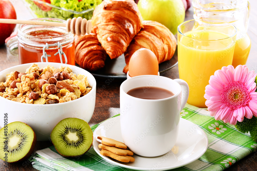 Composition with breakfast on the table. Balnced diet. Composition with breakfast on the table. Balnced diet.
