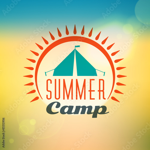 Retro Vintage Summer Camping Badge. Mountine Adventures and Outdoor Activities