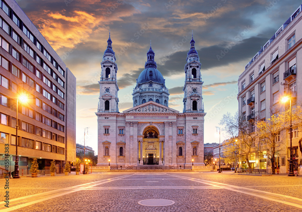 Budapest - St. Stephen basilica - obrazy, fototapety, plakaty 