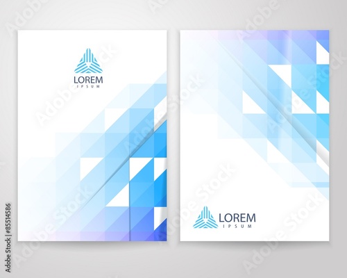 Abstract elegant brochure flyer in A4 size. Trendy business concept with triangle logo design. Creative vector illustration.