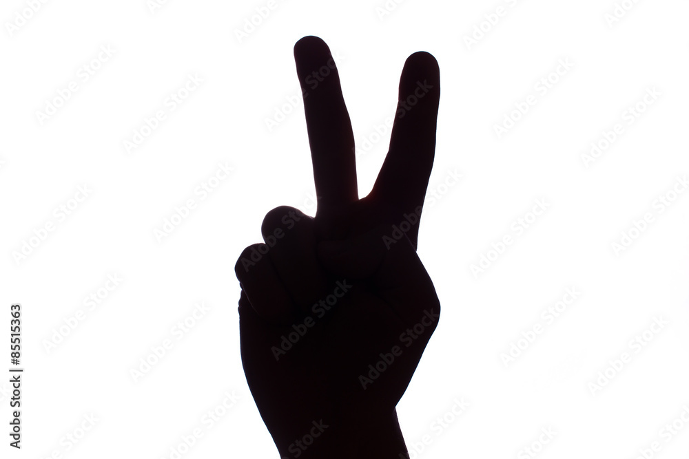 Black contrast hand showing numbers with fingers.