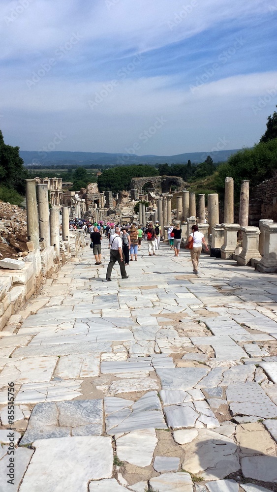 Tourists visiting the ancient city of Ephesus Tourists visiting the ancient city of Ephesus