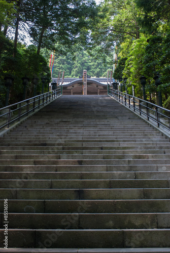 Fototapeta Naklejka Na Ścianę i Meble -  Stone staircase to a temple in Kanagawa Prefecture, Japan