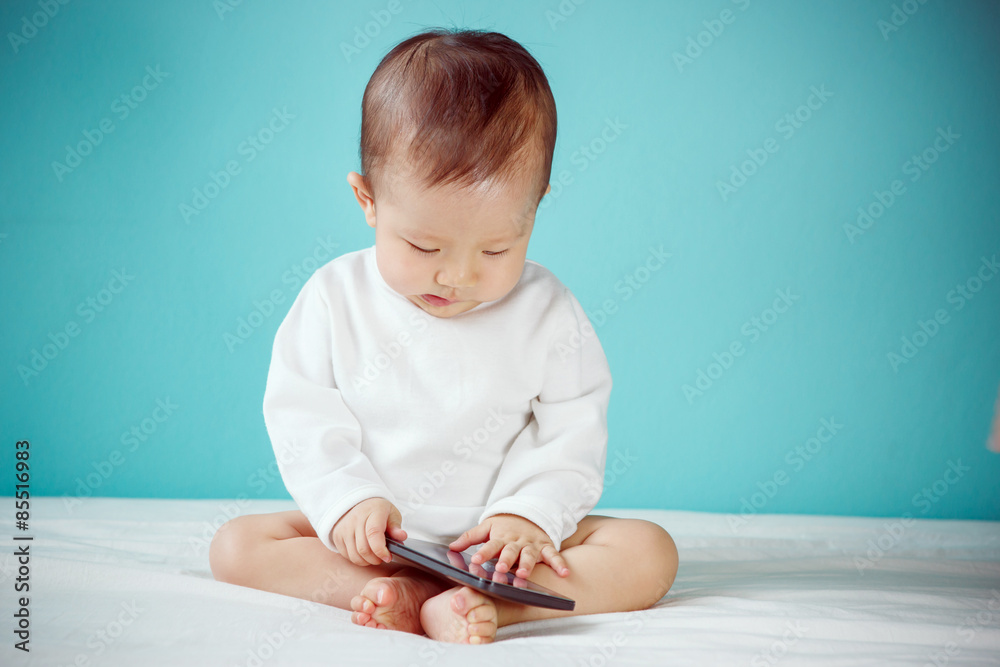 Baby with cell phone