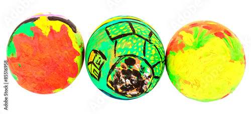 colorful easter eggs isolate on white background. photo