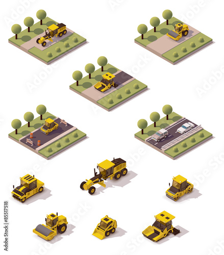 Vector isometric road surface making technology