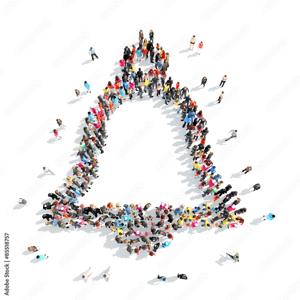 people in the shape of a bell. people in the shape of a bell.