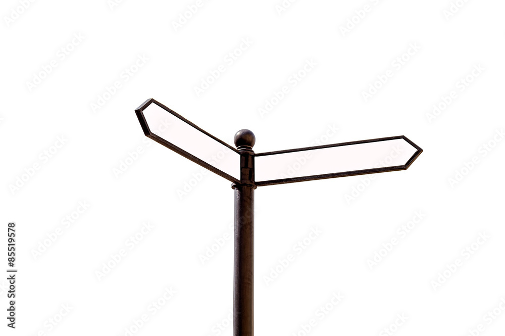 Empty Black and White Wrought Iron Road Sign Empty Black and White Wrought Iron Road Sign