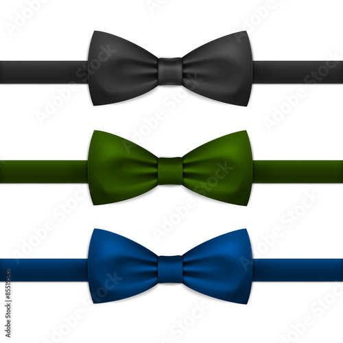 Vector Bow Tie Bowtie Set Isolated on White