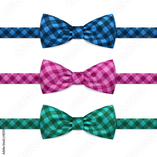 Vector Bow Tie Bowtie Set Isolated on White